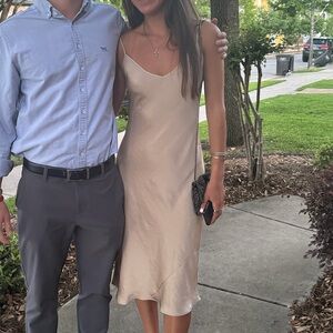 Aritzia cream slip dress